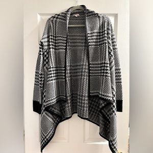 Houndstooth Waterfall Cardigan Sweater